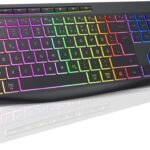 TECURS Tastatur Kabellose Gaming - Leise Tastatur