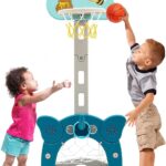 NUKied Kinder Basketballkorb Set| 4 in1Höhenverstellbar